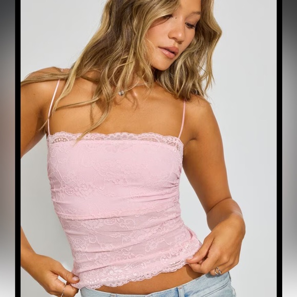 Garage Tops - NWOT Garage Pink Lace Camisole